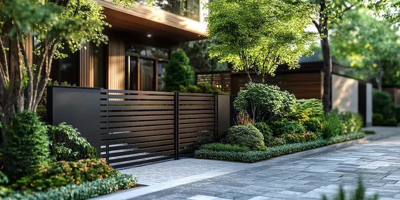 Moderne Gartengestaltung mit Zäunen aus Polen